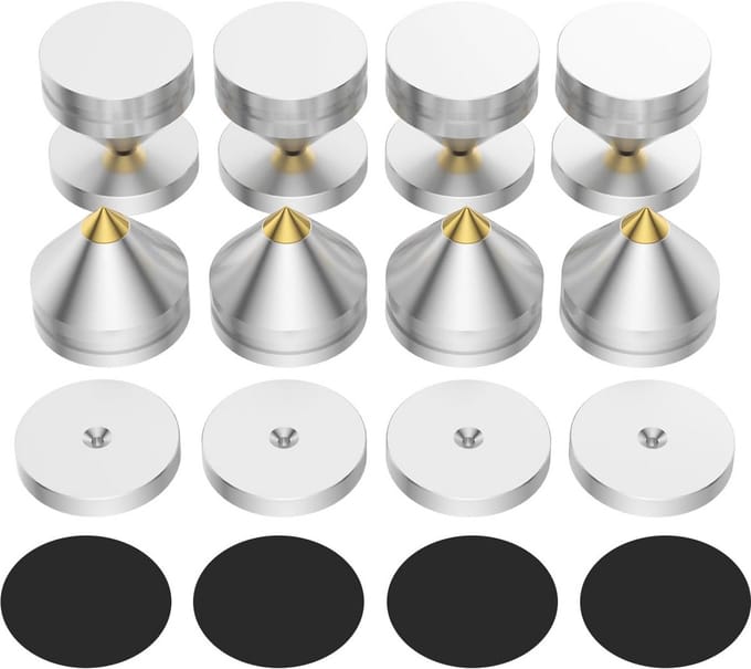 Set van 8 HiFi luidsprekerspikes voor optimale audio-isolatie