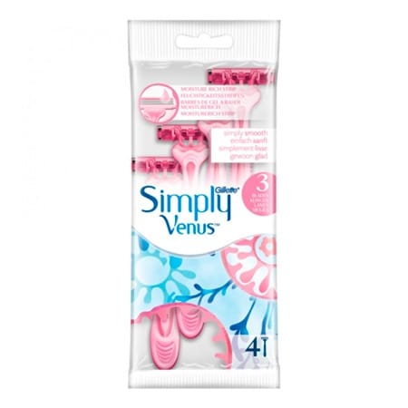 Gillette Simply Venus 3 Disposable Razors 4s 4 st