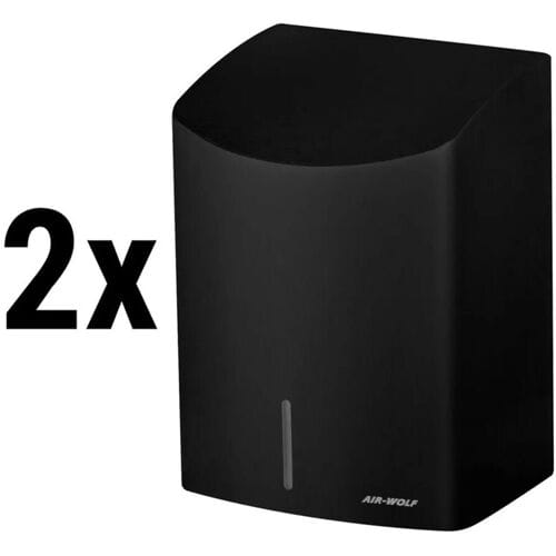 (2 stuks) AIR-WOLF Handdroger met infraroodsensor - RVS Mat zwart