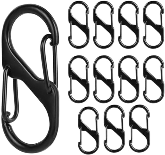 Kleine Multifunctionele Karabijnhaak Sleutelhanger Clip - 12 Stuks