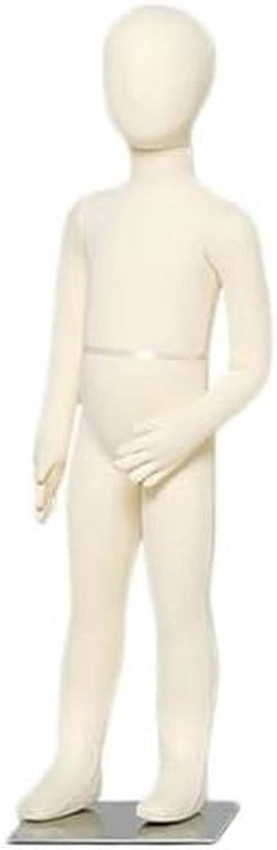 Paspop Kinderen - Etalagepop Kind Kinderpop - Kleding Presenteren - Verstelbaar Hoofd en Armen - 5-14 Jaar - Beige