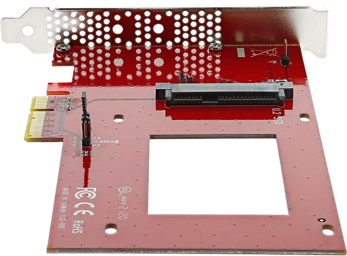 StarTech.com U.2 Aan PCIe AV / multimedia paneel for 2.5" U.2 NVMe SSD - SFF-8639 - x4 PCI Express 3.0 - interfaceadapter - Ultra M.2 Card - PCIe 3.0 x4