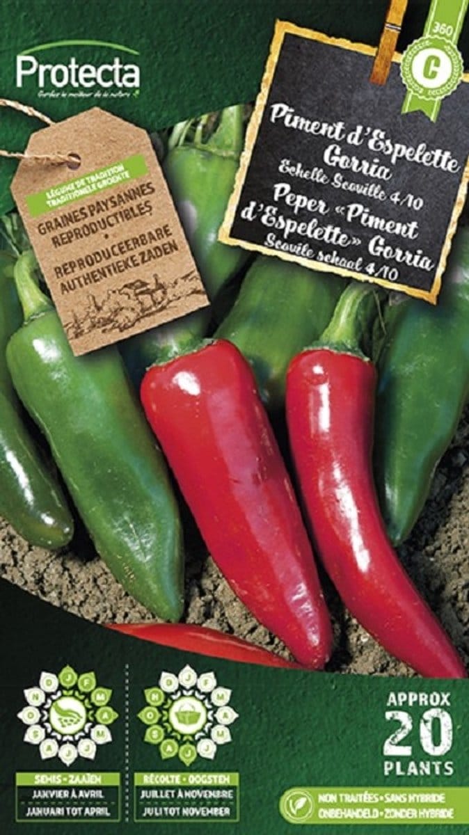 Protecta Groente zaden: Peper Piment d'Espelette Gorria