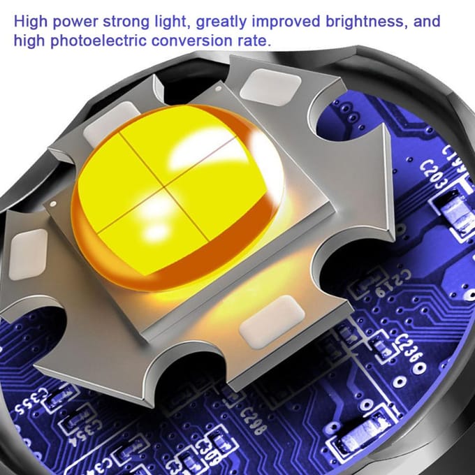 High Power Hoge Helderheid Licht Handheld USB Oplaadbare Zonne-energie Lamp Waterdichte Zaklamp M