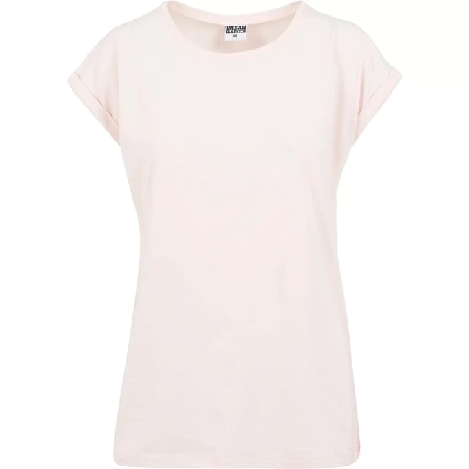 Urban Classics - Extended shoulder Dames Tshirt - S - Roze
