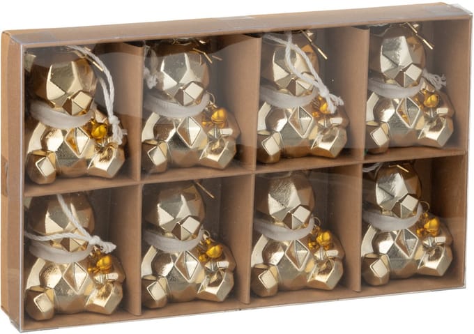 J-Line hanger Beer - kunststof - goud/wit - doos van 8