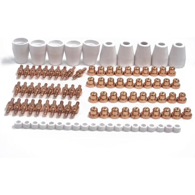 100 stuks PT31 Verlengde Plasma Snijbrander Toorts Mondstuk Elektroden Mondstukken Kit LG40A Accessoireset