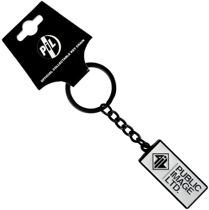 Pil Public Image Ltd - New Logo Stacked Text Sleutelhanger - Wit/Zilverkleurig