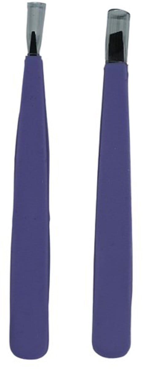 Rojafit - Budget – Pincet set - Punt & Schuin – 9 cm.- set van 2 stuks!!.Paars