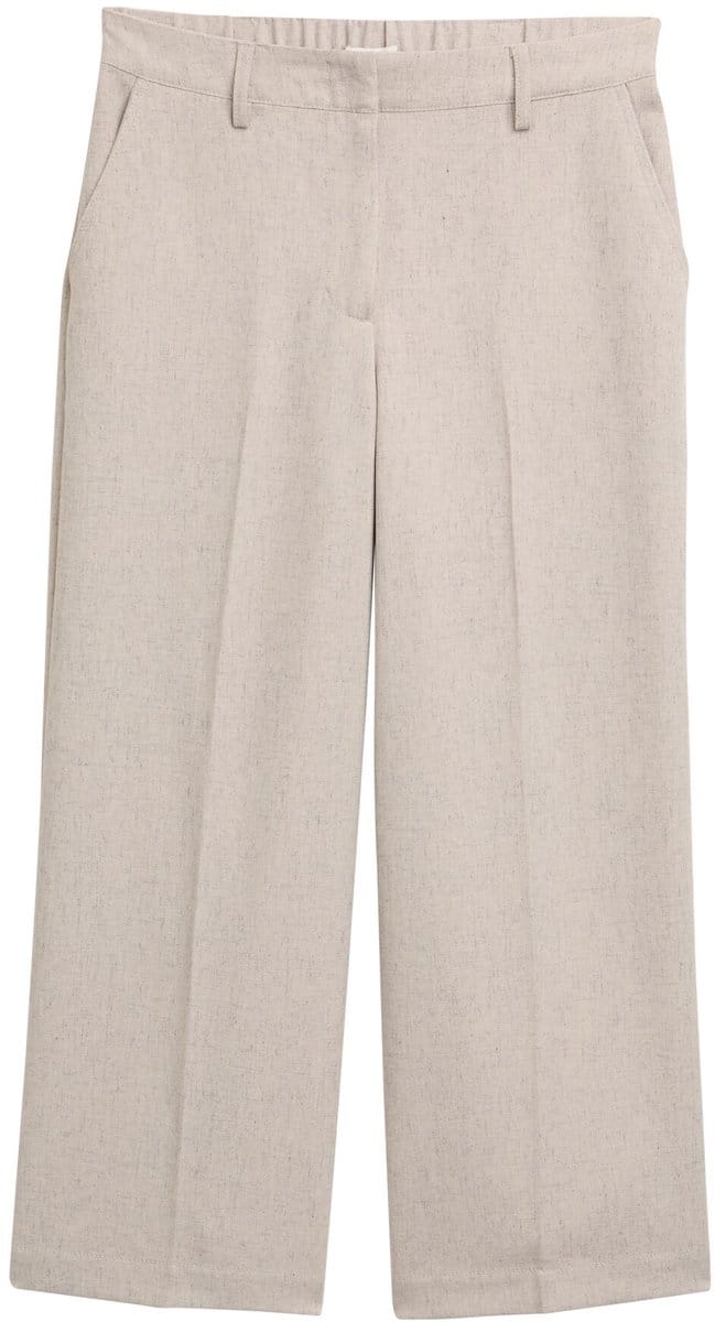 Tom Tailor - Culotte broek met vouw - Maat 42/28 - taupe black structure