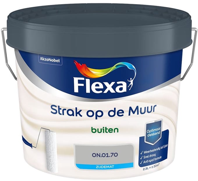 Flexa - Strak Op De Muur Buiten Zijdemat - On.01.70 - Mengverf - 2,5 L