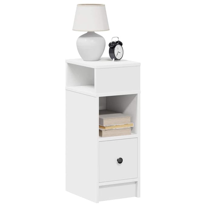 vidaXL - Nachtkastje - met - lade - 25x31x66 - cm - wit