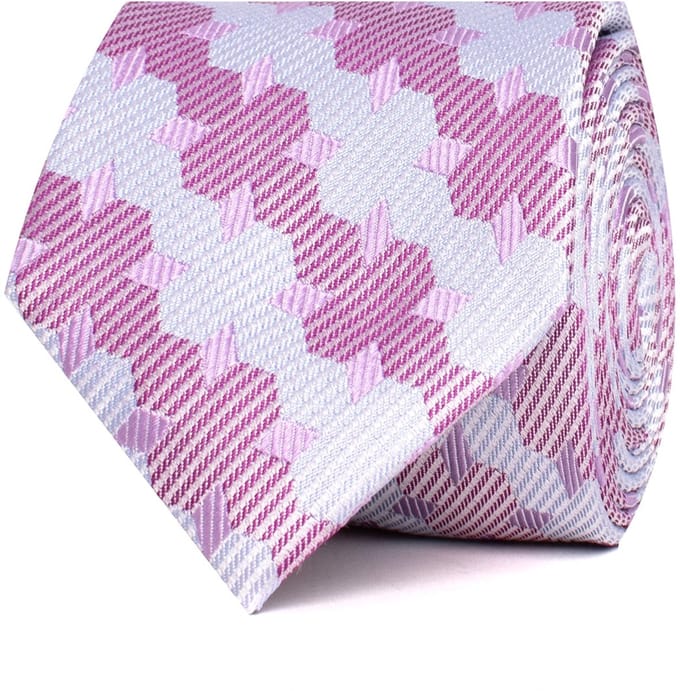 TRESANTI | ELPIDIO | Zijden stropdas geometrisch hexagon | Multi