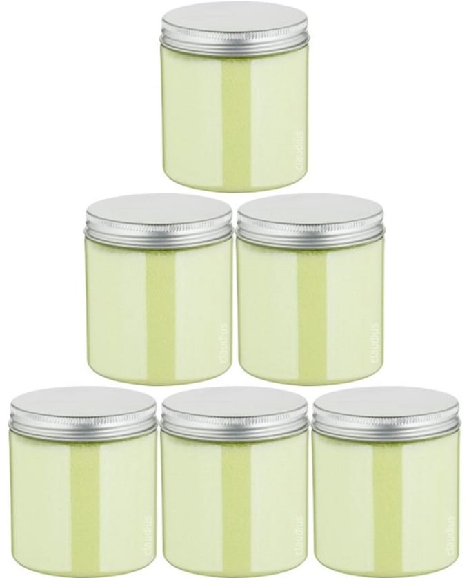 Scrubzout Fresh Ginger - 300 gram - Pot met aluminium deksel - set van 6 stuks - Hydraterende Lichaamsscrub