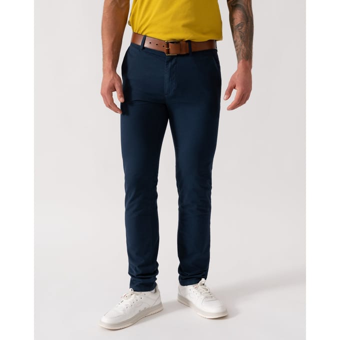 Slim Fit Chino's in Donkerblauw