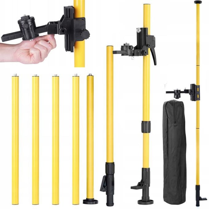 Rosfix Stangstatief Telescoop - Spreidstatief 420 cm - Aluminium 1/4""+5/8"" Platform, 72-420 cm
