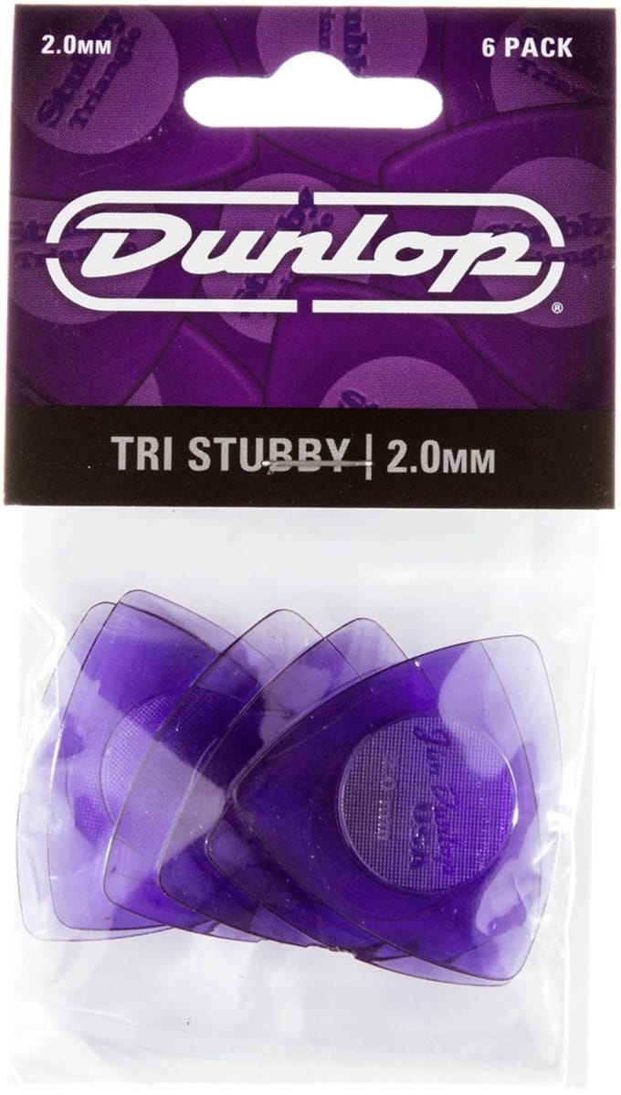 Jim Dunlop Stubby - Plectrums - Tri Stubby - 2,00 mm - Player's Pack 6 Stuks