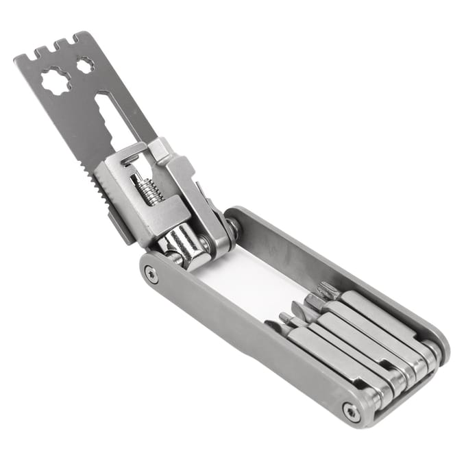 Fiets Multitool Roestvrij Staal 17-in-1 Multifunctioneel Fiets Multitool Opvouwbaar Draagbaar Fiets gray