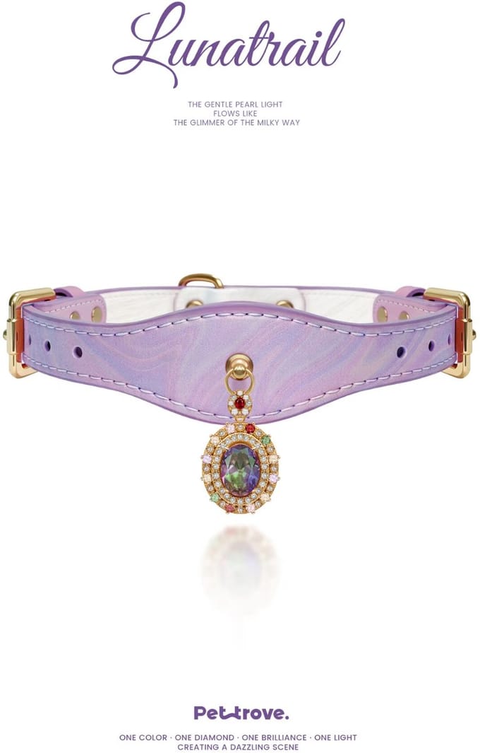 Hondenhalsband Pettrove Laserleer Iriserend Strass