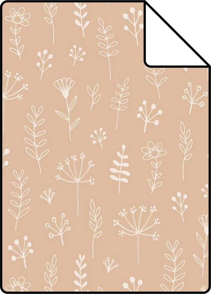 Proefstaal ESTAhome behang bloemmotief licht terracotta - 26.5 x 21 cm - 139753-S
