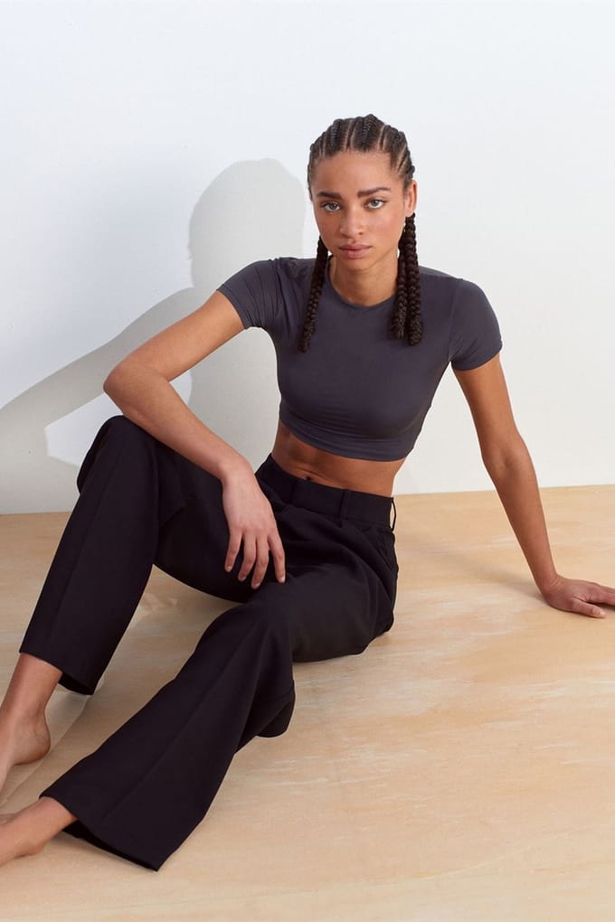 Dames Slanke Fit Crop T-Shirt
