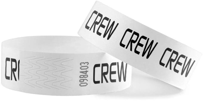 CombiCraft Tyrex Polsbandjes Wit 'CREW' met sterke plakstrook - 100 Stuks