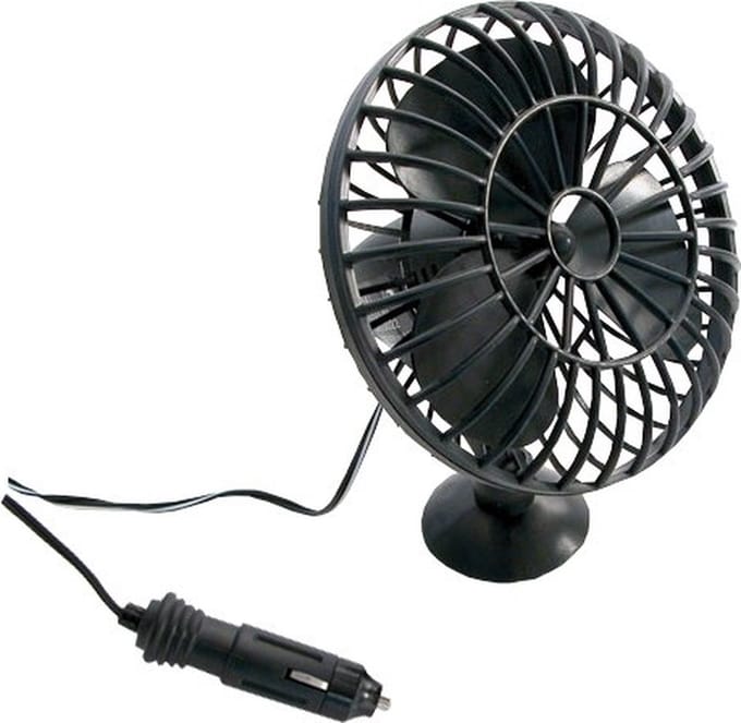 AMiO Autoventilator Zuignap met USB-oplader Zwart (5x10 cm) 12V