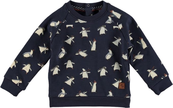 Ducky Beau-Baby Sweater -Blue nights