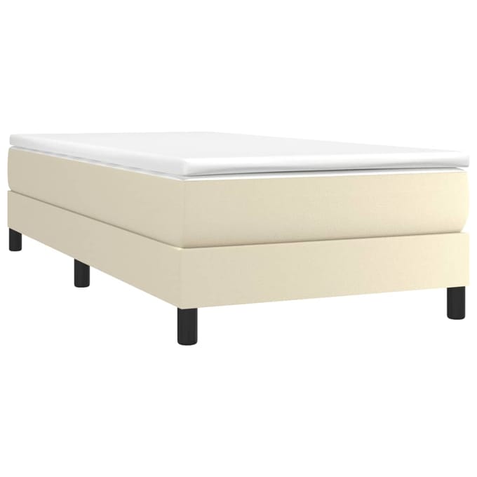 vidaXL - Boxspring - bed - kunstleer - crèmekleurig - 90x200 - cm