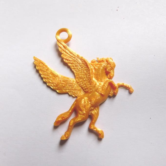 Hetty'S -Hanger van Pegasus het gevleugelde paard- 3D geprint metaal - met collier