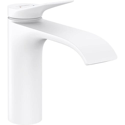 Hansgrohe VIVENIS 1 greeps wastafelkraan - 110 PopUp - trekwaste - mat wit