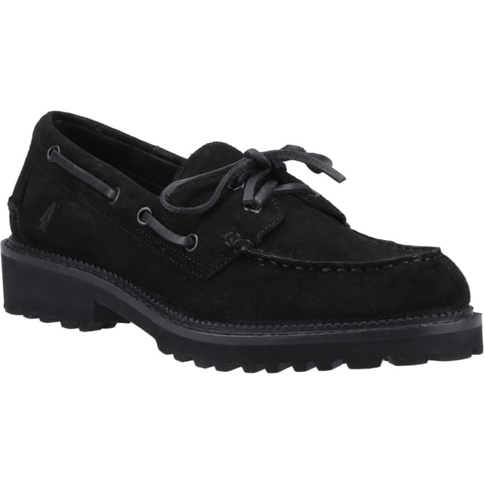 Hush Puppies Geri Suède Dames Zwarte Loafers