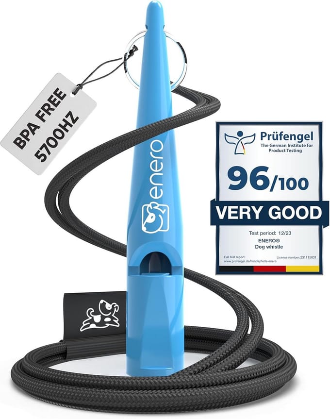 Hondenfluitje met koord - Trainingstool - Hondentraining - Gestandaardiseerde frequentie - 80 mm - Zwart