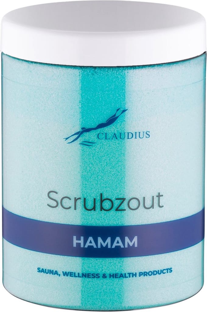 Scrubzout Hamam in handige pot - 1250 gram - met witte deksel - Hydraterende Lichaamsscrub