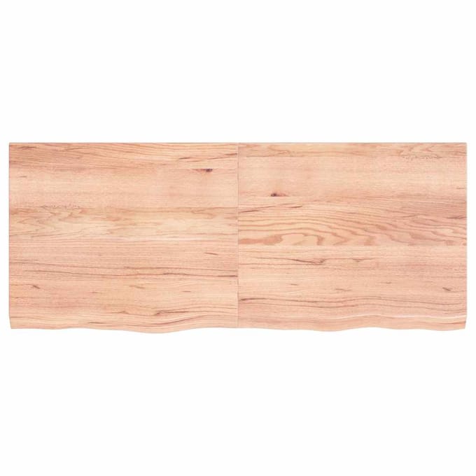 vidaXL - Wandschap - 120x50x(2-4)cm - behandeld - massief - eikenhout - lichtbruin
