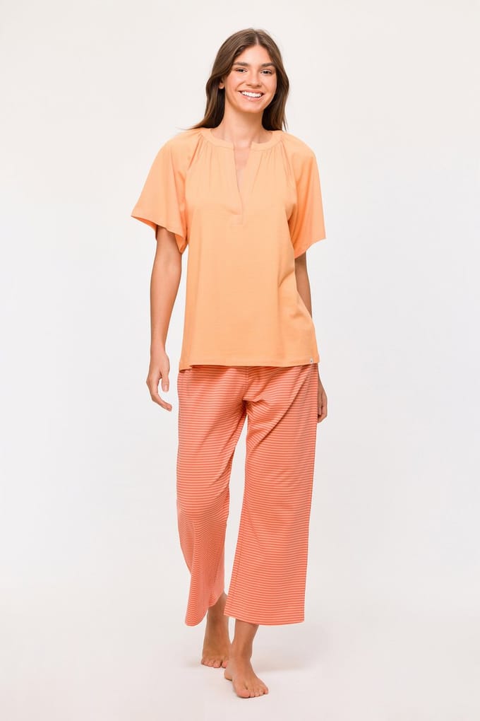 Woody pyjama dames - oranje - 251-10-SIL-Z/519 - maat M