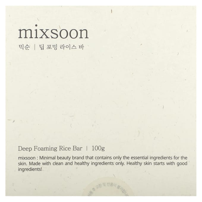 Mixsoon, Barre Moussante Profonde au Riz, 3,52 oz (100g) white