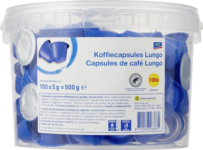 Aro - Koffiecapsules - Lungo - 100 stuks - Grootverpakkingen