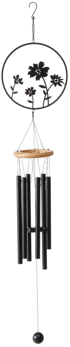 Boltze - Windvanger - Windgong - Metaal - Zwart - Hout - 74x16x10cm