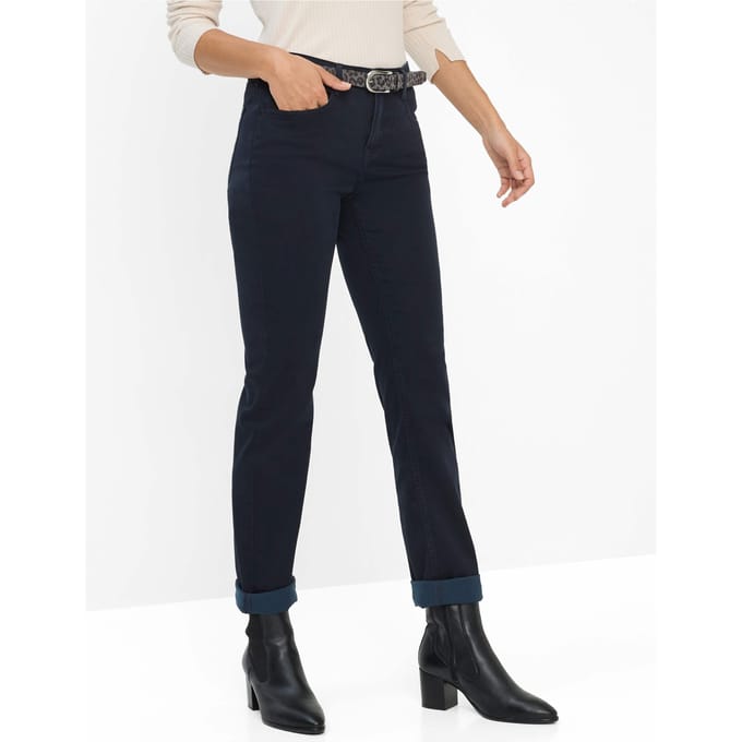 Brax Dames Broek  Style MARY NAVY, donkerblauw, maat 34