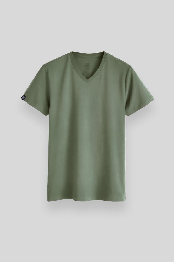 Heren V-hals Korte Mouwen T-Shirt