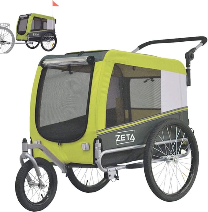 Fietskar voor honden en kinderen - groen - M