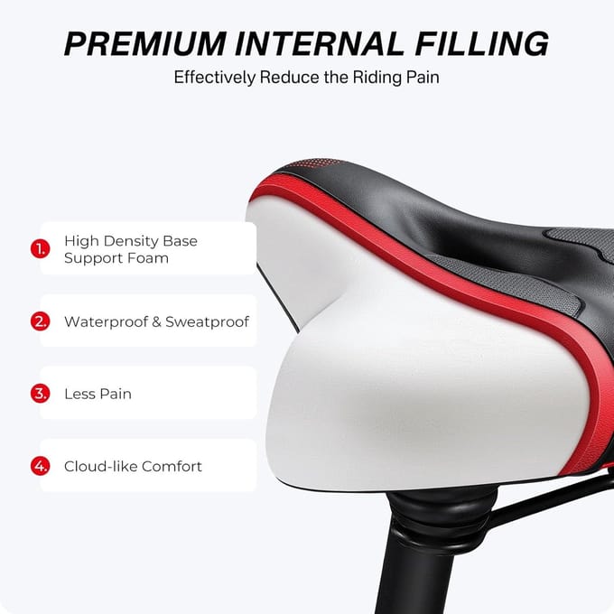 Comfortabel extra breed fietszadel voor optimaal rijcomfort