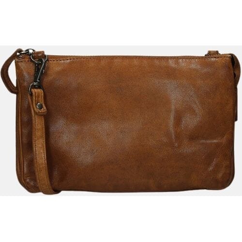 Bear Design Kleine Leren Crossbodytas - Schoudertas Dames - Leer - Uma - Cognac