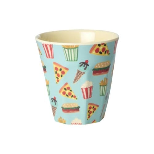 Rice melamine bekers met fun fair print, blauw, 160 ml