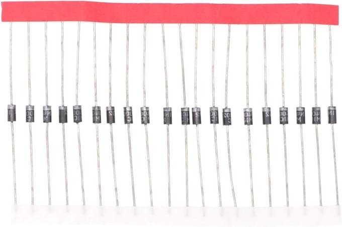 Gelijkrichterdiode - Diode 1N4002 - Elektronische Projecten - 1 Ampère 100 Volt - 100 stuks - Glas