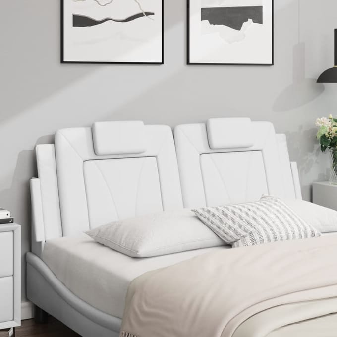 vidaXL - Hoofdbordkussen - "Viana" - 120 - cm - kunstleer - wit