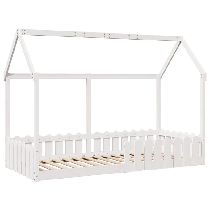 vidaXL - Bedhuis - wit - massief - grenenhout - 90x190 - cm