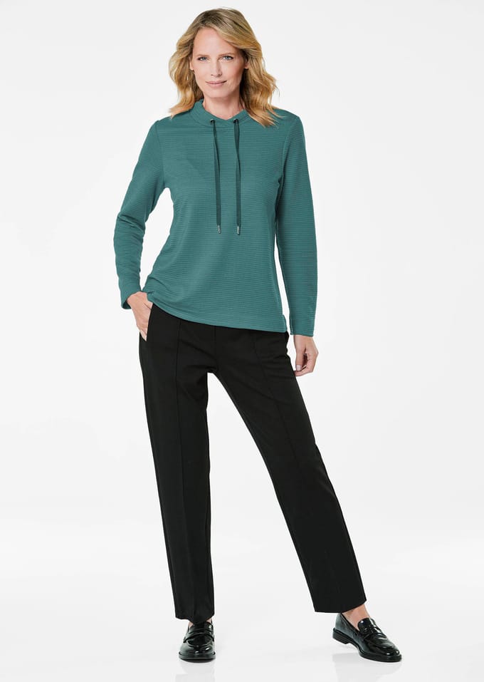 Sweatshirt met koordjes - groen - Gr. 21 van Goldner Fashion