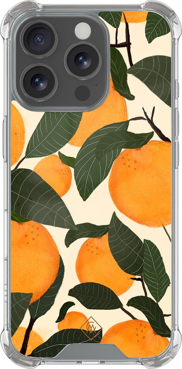Casimoda® hoesje - Geschikt voor iPhone 16 Pro Max - Oranges - Shockproof case - Extra sterk - Siliconen/TPU - Multi, Transparant